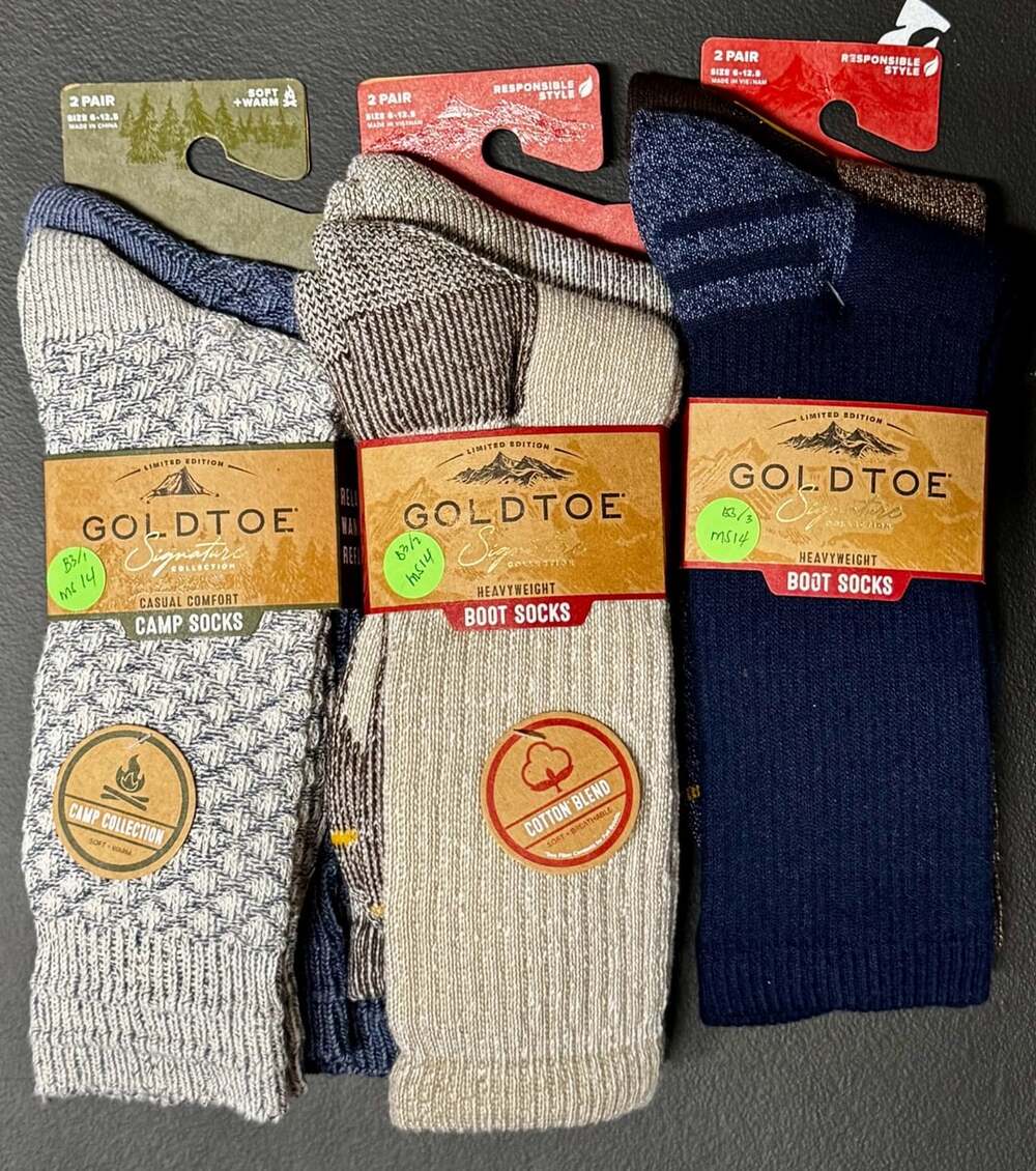 6-pairs MS14 GOLDTOE Signature Collection Men’s Camp & Heavyweight Boot Sock